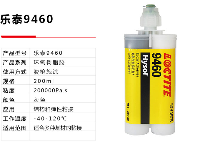 樂(lè)泰9460環(huán)氧膠特性參數(shù)